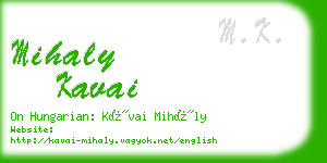 mihaly kavai business card